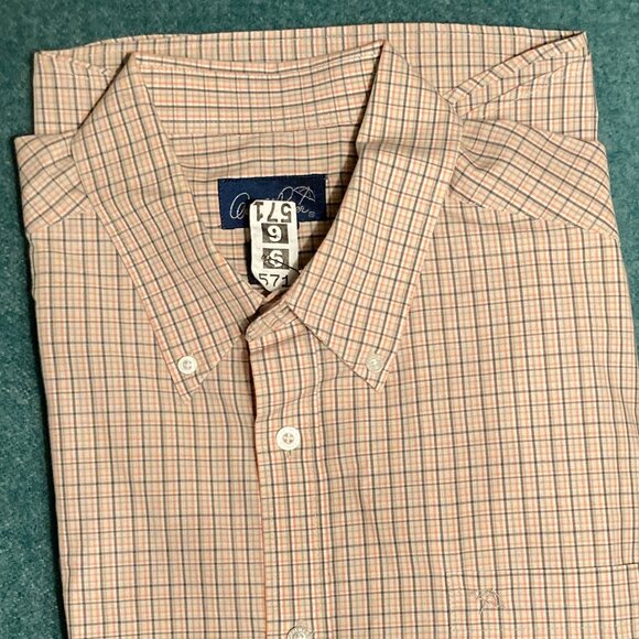 Arnold Palmer Mens L (16 1/2) Subtle Plaid Short Sleeve Shirt - Picture 3 of 7